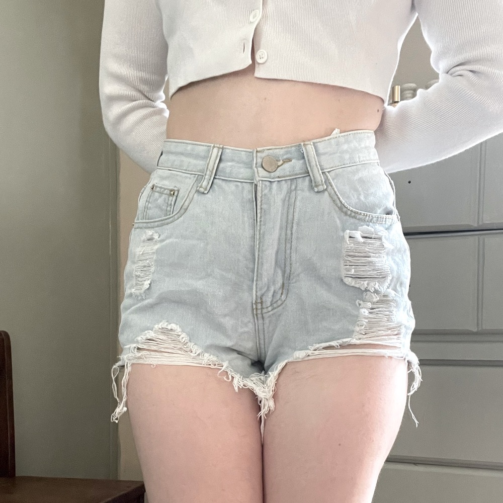 Highrise jean shorts garage
